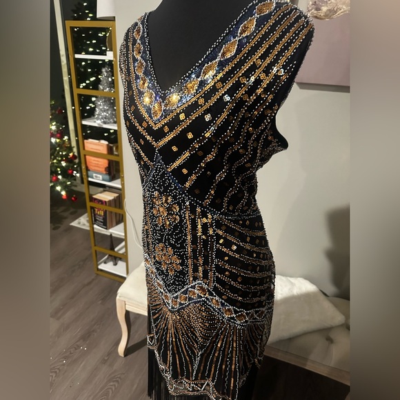NWT 1920’s Flapper Cocktail Fringe Vintage Embellished Dress size 3XL - Picture 3 of 8